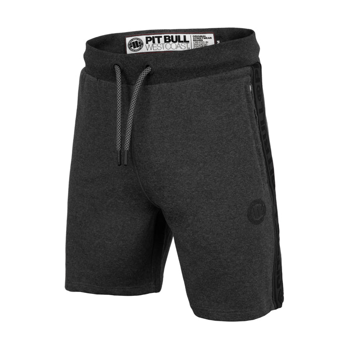 Pitbull MEN'S SHORTS FRENCH TERRY „SMALL LOGO” CHARC. MELANGE