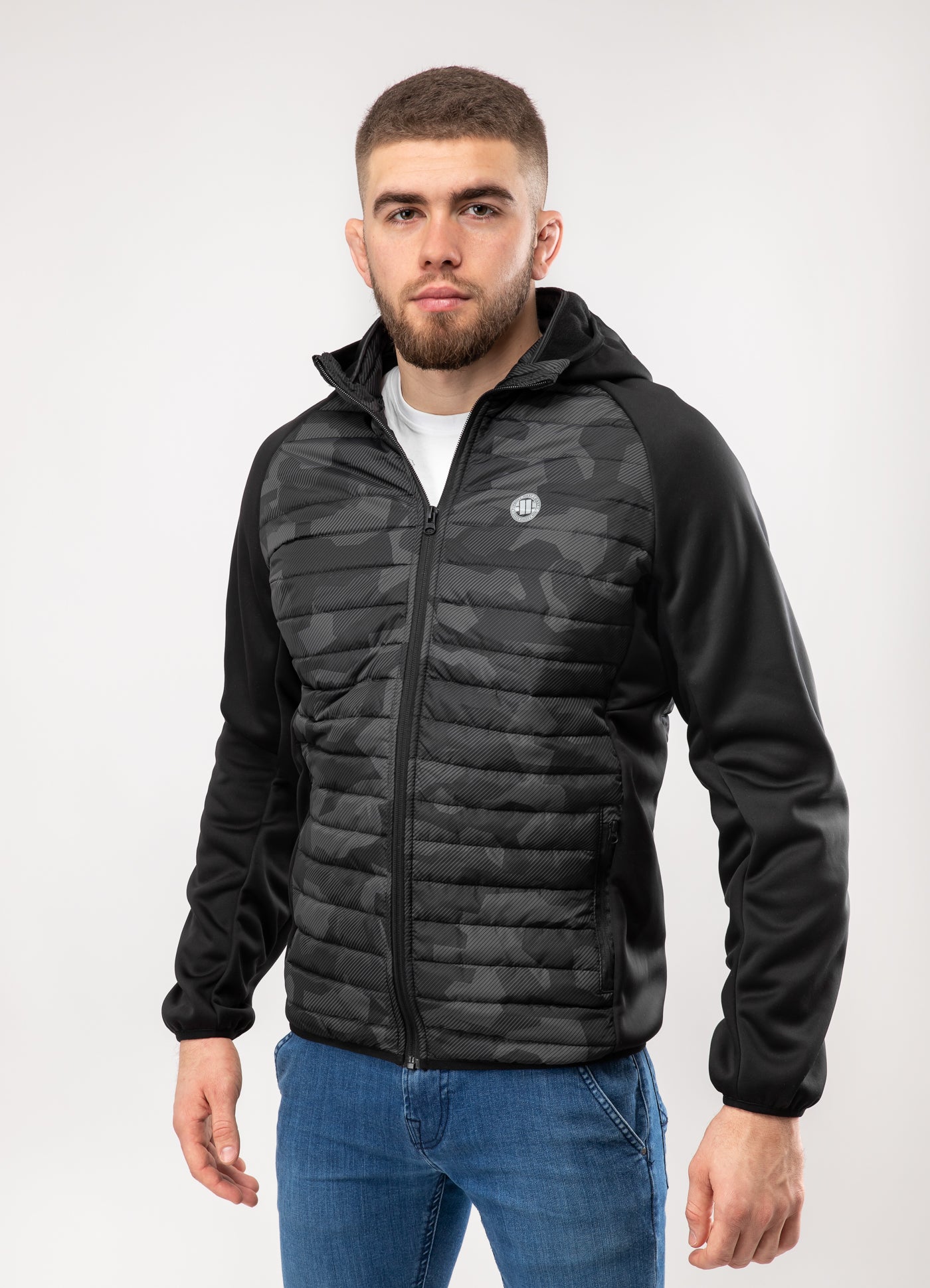 Pitbull Sport Hybrid Hooded Jacket DILLARD Black