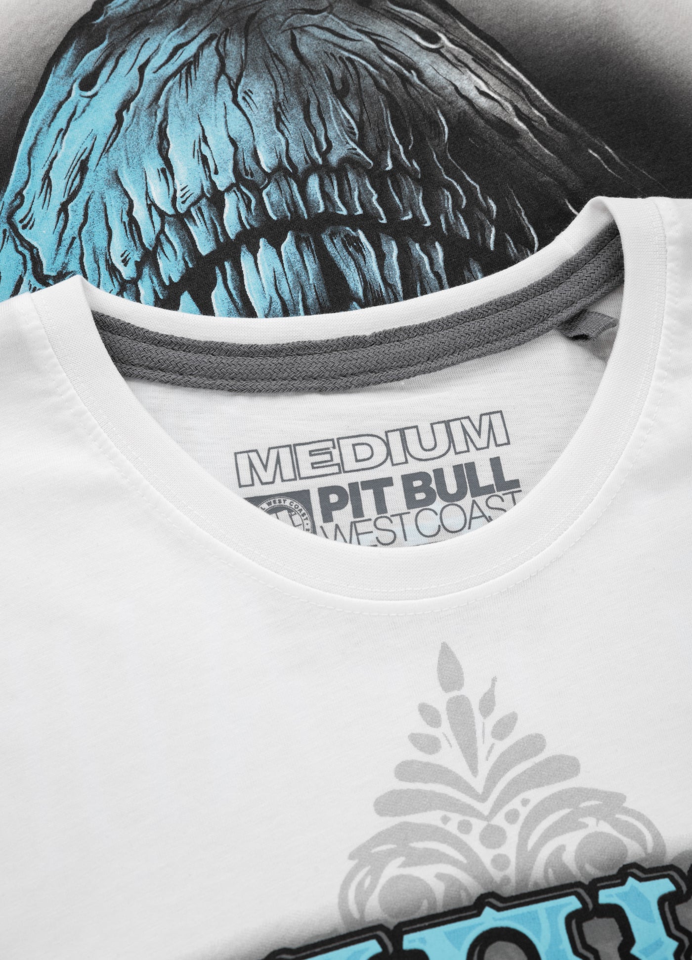 T-SHIRT BLUE SKULL WHITE