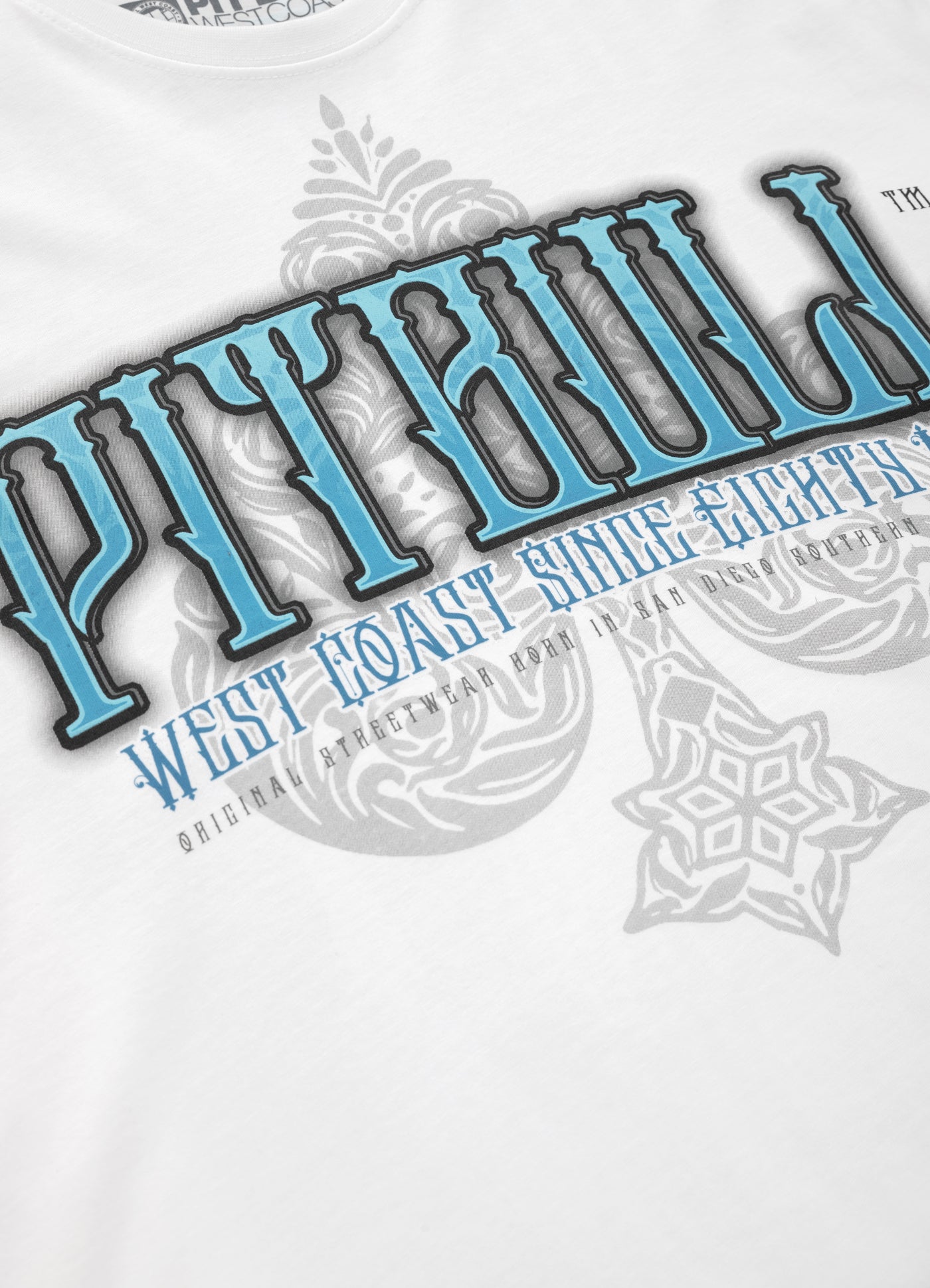 T-SHIRT BLUE SKULL WHITE