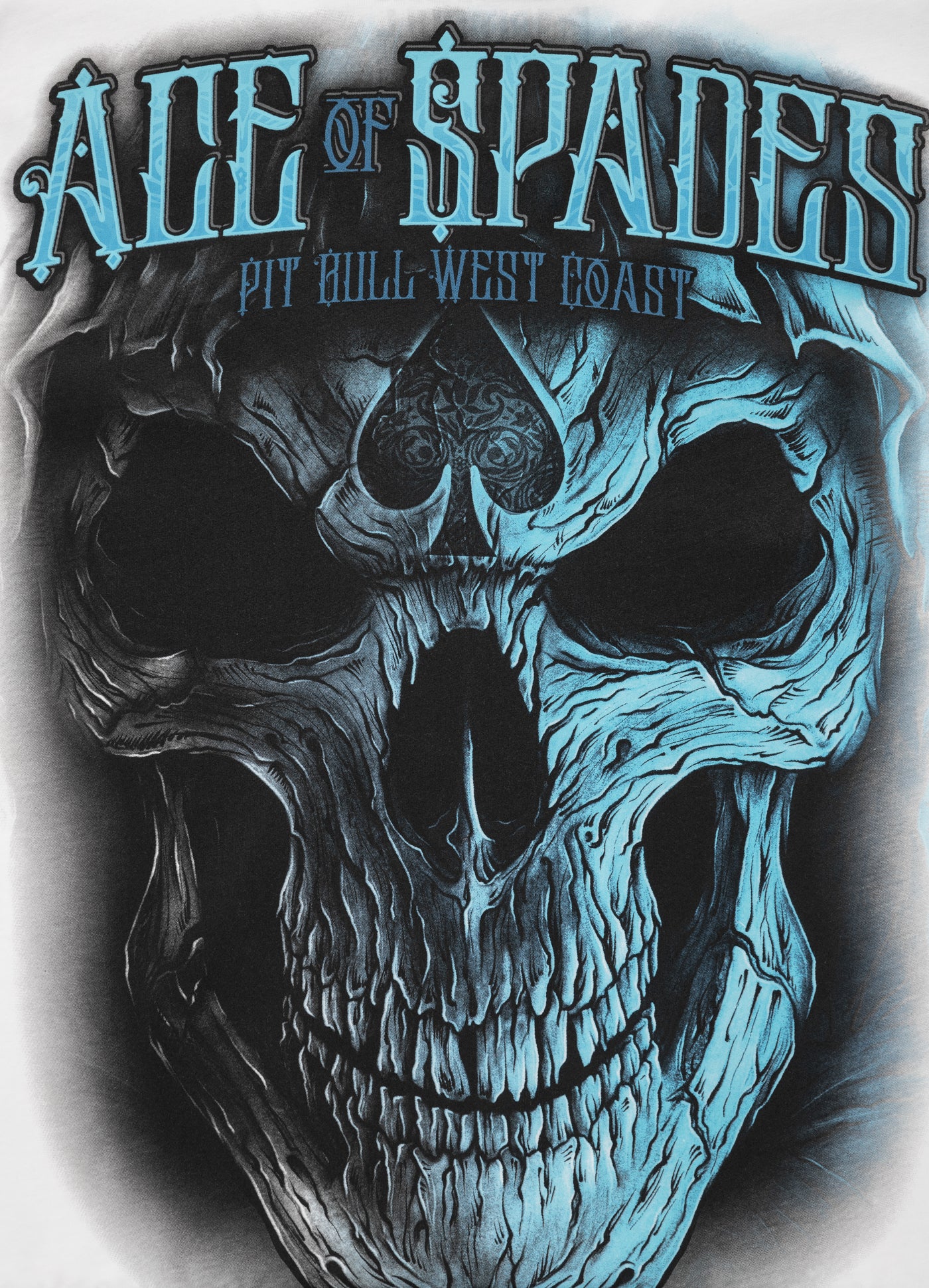 T-SHIRT BLUE SKULL WHITE