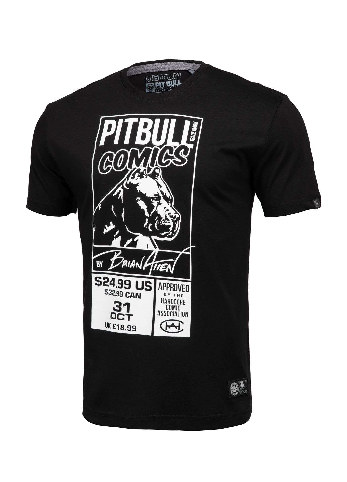 Pitbull T SHIRT COMICS BLACK