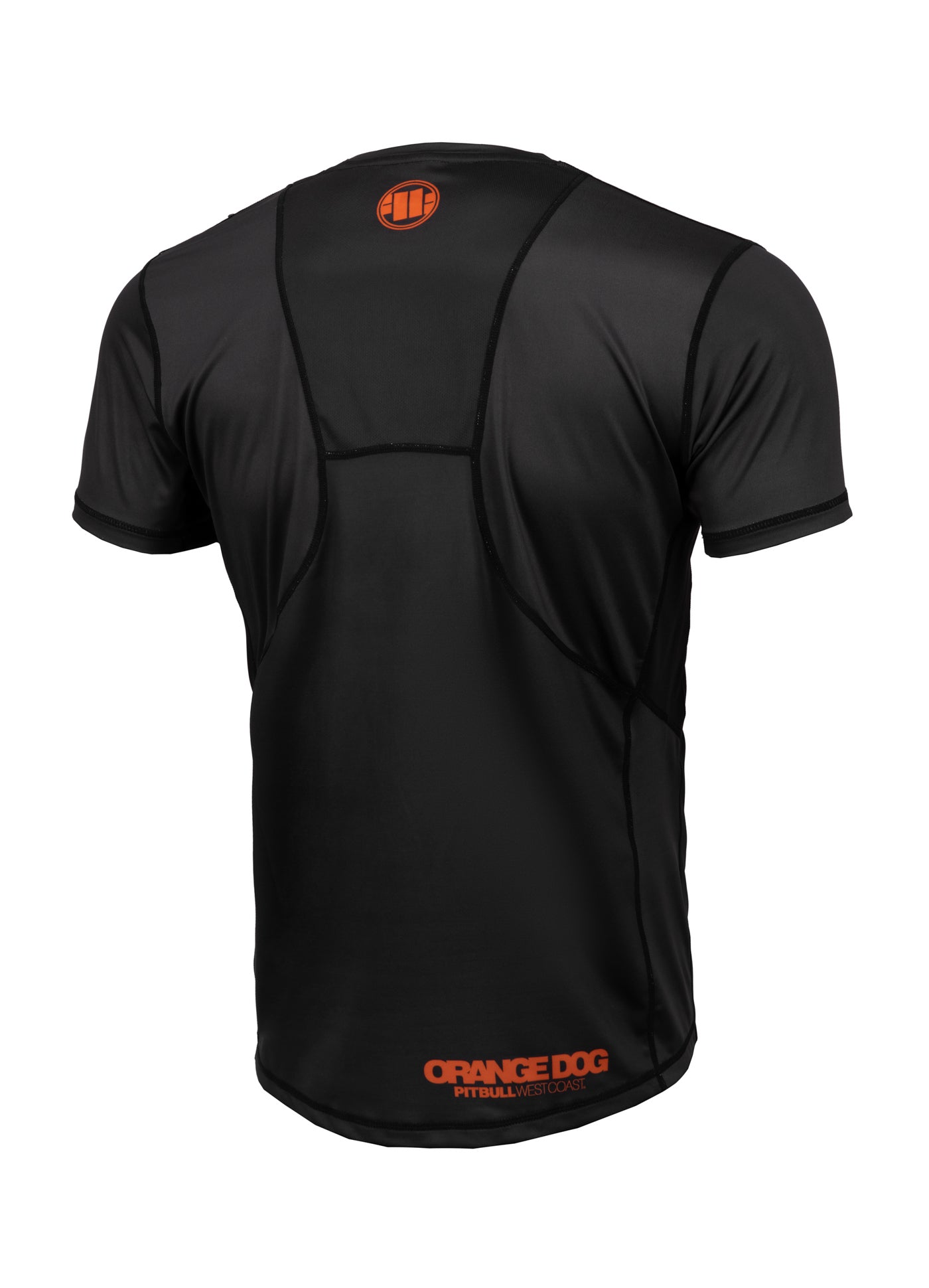 MENS PERFORMANCE T-SHIRT MESH ORANGE DOG BLACK