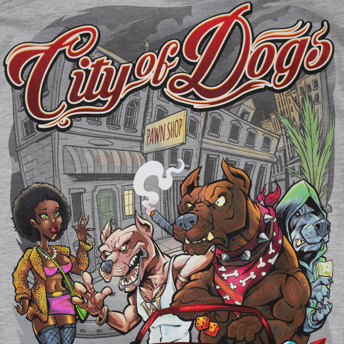 Pitbull T-SHIRT CITY OF DOGS 2019 GREY MELANGE