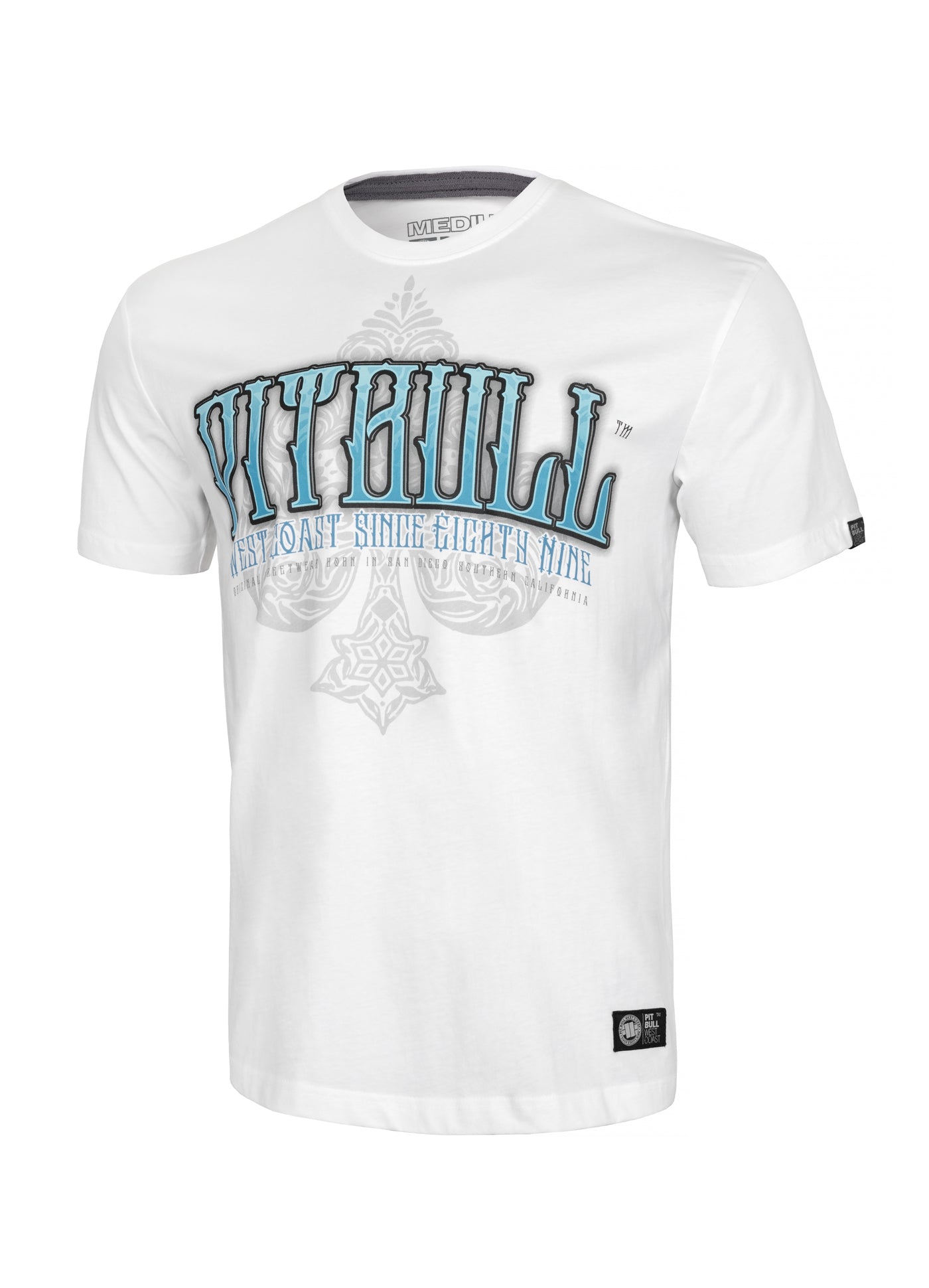 T-SHIRT BLUE SKULL WHITE