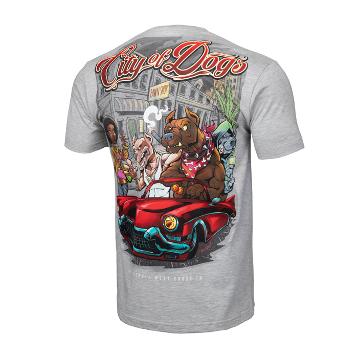 Pitbull T-SHIRT CITY OF DOGS 2019 GREY MELANGE
