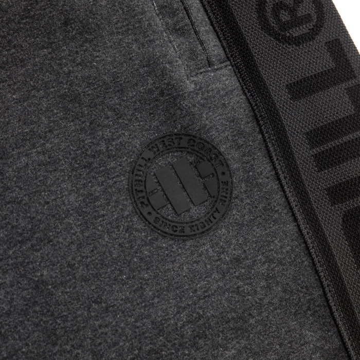 Pitbull MEN'S SHORTS FRENCH TERRY „SMALL LOGO” CHARC. MELANGE